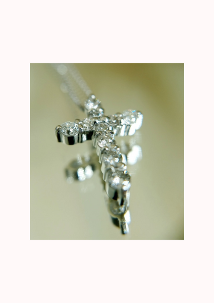 SJ-N-141〉 プラチナ・ 天然ダイヤモンド（0.301ct）クロス（十字架）ペンダント ネックレス – Sharika_jewelry_store
