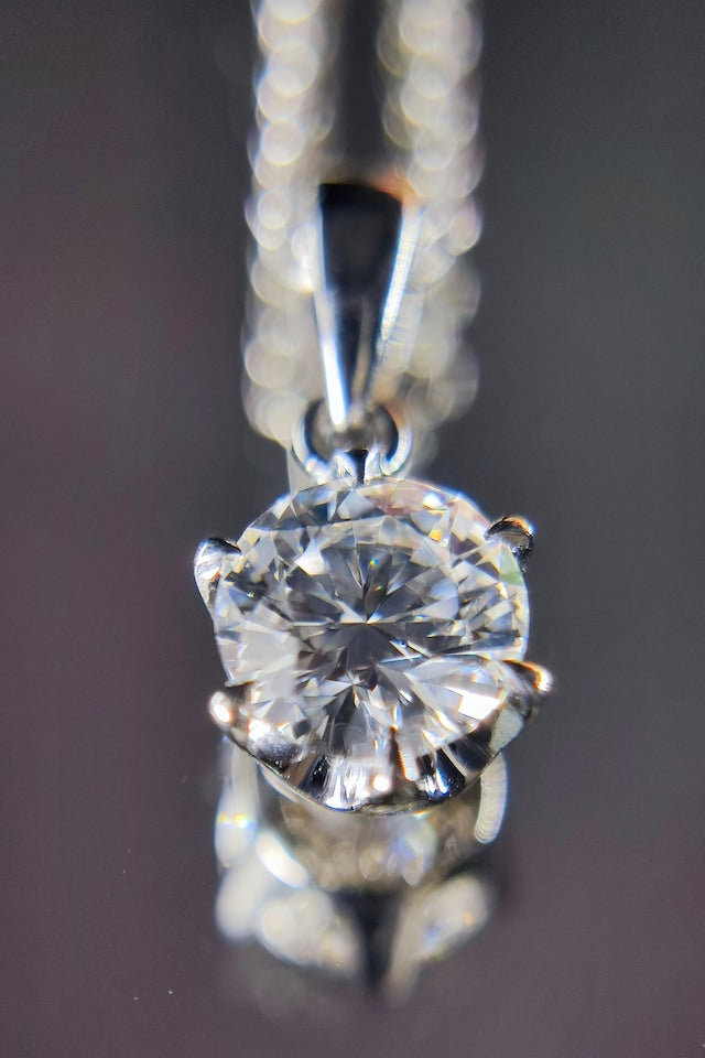 〈SJ-N-155〉　プラチナ・天然ダイヤモンド(0.507ct）一粒ダイヤネックレス（ソーティング付き）　オープニングセール中につき30％OFF